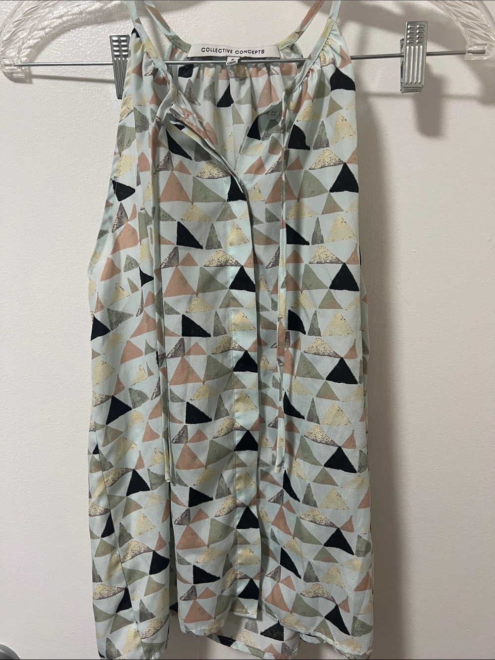 Collective Concepts Mint Triangle Print Midi Skirt